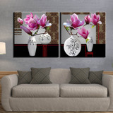 Modular 2 Panel Canvas Painting Still Life Flower Picture Wall Picture Art Posters Wall Art Painting