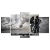 5 Pieces Wall Art Picture Gift Firefighter Home Decoration Canvas Print Painting Beautiful Living Room