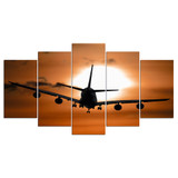 5 Panel Painting Canvas Wall Art Plane Picture Home Decoration Living Room Print Painting