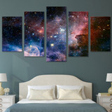 HD 5 Piece Canvas Printed Space Galaxy Canvas Wall Art Painting Canvas Room