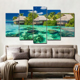 Wall Picture Home Decor Canvas Seascape Painting Wall Art Print 5 Panel Painting Home Decor