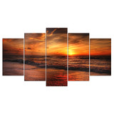 5 Pieces Wall Art Picture Gift The View Sunset On Sea Home Decoration Canvas Print Painting Living Room