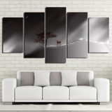 5 Panel Wall Art On Canvas Deer In The Moon Modular Large Wall Art Print