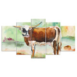 5 Panel Canvas Art Print HD Spring Milk Cow Modern Modular Large Wall Art