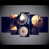 HD Printed 5 Piece Canvas Art Vintage Drums Painting Black Modular Wall Pictures Decor Painting
