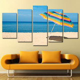 HD Printed 5 Piece Canvas Art Beach Painting Sea Poster Wall Pictures Living Room Home