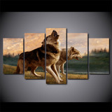 HD Printed 5 Piece Canvas Art Wolf Painting Large Poster Wall Pictures Living Room