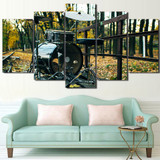 HD Printed 5 Piece Canvas Art Drums Music instrument Painting Forest Wall Pictures Living Room Modern