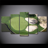 HD Printed 5 Piece Canvas Art Greed Field Golf Course Painting Modular Wall Pictures Living Room