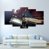 HD Printed 5 Piece Canvas Art Drum Painting Musical Instruments Modular Wall Pictures Living Room