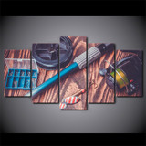 HD Printed 5 Piece Canvas Art Fishing Rod Tools Painting Vintage Wall Pictures Living Room Modern