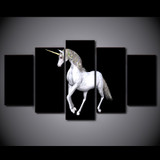 HD Printed 5 Piece Canvas Art Abstract White Horse Painting Wall Pictures Living Room
