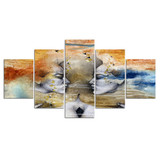 5 Pieces Colorful Abstract Face Wall Art Picture Home Decoration Canvas Print Painting Beautiful
