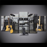 HD Printed 5 Piece Canvas Art Music Instrument Guitar Painting Modular Wall Pictures Living Room