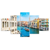 5 Piece Canvas Painting Beautiful Venice City View Picture Wall Art Home Decoration Living Room