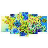5 Panel Canvas Art Print HD Abstract Color Flower Modular Large Wall Art Print