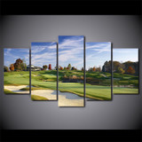 Canvas Paintings Printed 5 Pieces Golf Course Wall Art Canvas Pictures Living Room Bedroom Modular
