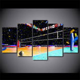 HD Printed 5 Piece Canvas Art Volleyball Course Painting National Flags Wall Pictures Modular Painting