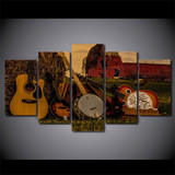 HD Printed 5 Piece Canvas Art Classical Guitar Painting Music Instrument Wall Pictures Living Room