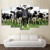 HD Print 5 Piece Canvas Art Milk Cow Painting Wall Pictures For Living Room Posters Home Decoration