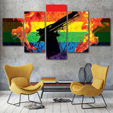 5 Piece Painting Groups Gun Antic Posters Wall Art Canvas Prints Gay Love Pictures HD Pictures Prints