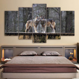 HD Printed 5 Pieces Canvas Art Painting Brown Wolf Couple Poster Wall Pictures Living Room Home Decor HD Printed 5 Pieces Canvas Art Painting Brown Wolf Couple Poster Wall Pictures Living Room Home Decor