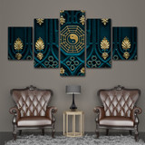 5 Pieces Tai Chi nosy Bagua Tabloid Map Taoism Painting Wall Art Picture Home Decoration Canvas Print