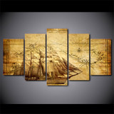 HD Printed Old Map Painting On Canvas Room Decoration Print Poster Picture Canvas