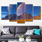 HD Printed 5 Piece Canvas Art Moon Shadow Prints Wall Pictures Living Room Modern