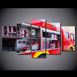 HD Printed 5 Piece Canvas Art Fire Truck Painting Fire Tools Wall Pictures Decoration Modular