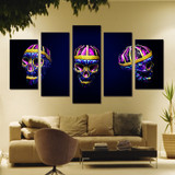 HD Printed 5 Piece Canvas Art Skull Art Bright Painting Anime Room Decor Print Poster Wall Art