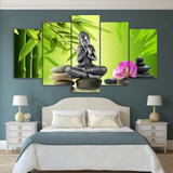 HD Print 5 Panel Canvas Art Zen Buddha Modern Home Decor Painting Poster Wall Pictures