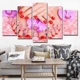 5 Panel Canvas Art Beauty Salon Poster Paintings Nail Art Poster Wall Decor Poster Pictures