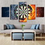Wall Picture Fire Ice Darts Gamble Canvas Painting Wall Art Print 5 Panel Painting Pictures Print