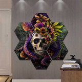 Flower Skull Print by Sunima Art HD Prints Home Decor 7 Pieces Gorgeous Halloween Theme Skull Canvas