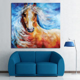 Modern Abstract Handpainted Wall Art Pictures Handsome Horse on Canvas Animal Oil Paintings