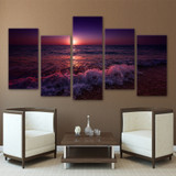 HD Wall Art Printed Modern Canvas 5 Panel Greece Ionian Sea Evening Sky Paintings Pictures Posters
