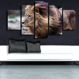 Modern HD Printed Paintings Modular Posters 5 Panel Animal Lion Tableau Wall Art Pictures Canvas