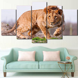 Modular Picture Canvas Decoration Posters On Wall Art Home 5 Panel Animal Lion HD Printed Modern Painting