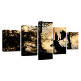 Modern Canvas Picture HD Print Wall Art 5 Pieces Animal Deer Woods Sunset Landscape Painting Poster
