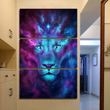 Firstborn by JoJoesArt HD Print 3 Piece Canvas Art Psychedelic Lion Home Decoration Wall Pictures For Bedroom