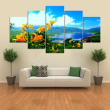 HD Printed Wall Art Pictures Painting 5 Panel Wild Flowers And Nature Scenery Modern Decoration