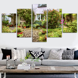 Canvas Painting Wall Art For Living Room 5 Pieces Plants Garden Scenery Modular HD Printed Picture