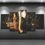 Wall Art Pictures 5 Panels Tree-Cutting Tools Axe Paintings Modular Living Room HD Printed Canvas