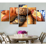 Living Room Or Kitchen HD Printed Modular Canvas 5 Panel Delicious Bread Wall Art Painting Pictures
