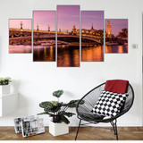 Canvas Paintings Wall Art 5 Pieces Paris Bridge Posters Modular HD Prints Pictures
