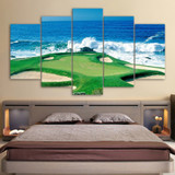 HD Prints Canvas Painting Wall Art 5 Pieces Golf Courses Pictures Modular Seascape Poster