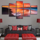 Pictures Wall Art HD Print 5 Pieces Beach Sunset Seascape Canvas Modular Painting Fashion