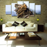 Art Modular Poster Painting Wall 5 Panel Animal Lions HD Printed Modern Canvas Pictures