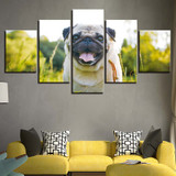 Abstract Painting Canvas Wall Art Modern 5 Panel Animal Dog Modular HD Printed  Pictures